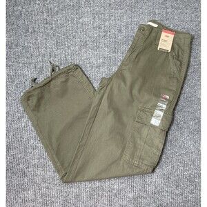 Levis '94 Baggy Cargo Pants Women Size 28 x 32 Mid Rise Wide Relaxed Loose Green